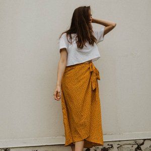 yellow wrap skirt